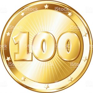 Hundred Years Anniversary - Round Gold Badge